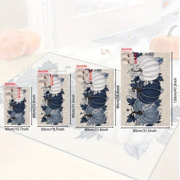 Fall Pumpkin Thanksgiving Doormat Area Rug Non - Slip Indoor Outdoor Entry Mat - Picture 4 of 4